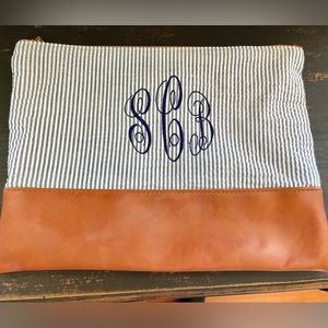 Seersucker Blue Clutch